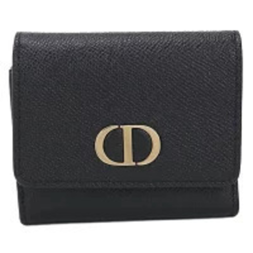 Christian Dior Tri fold Wallet Compact Black